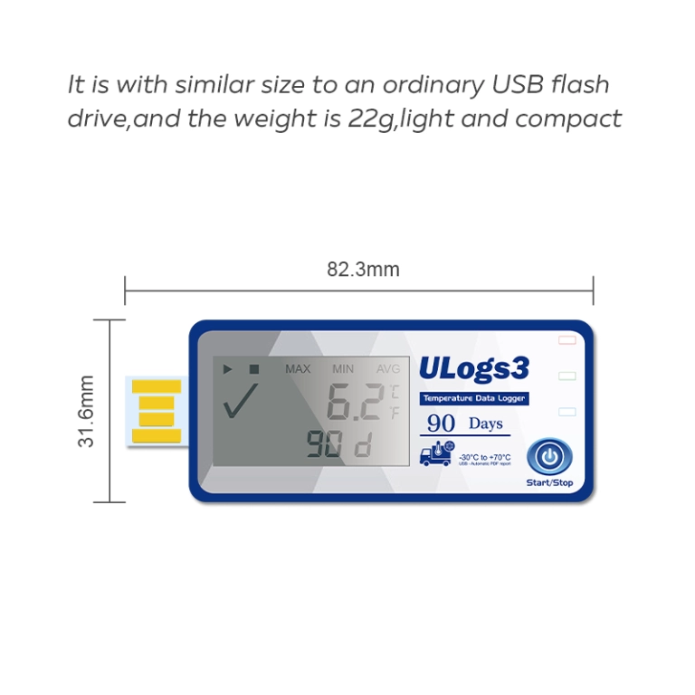 ULogs3 Temperature one time Data Logger  with LCD Sreen View 1