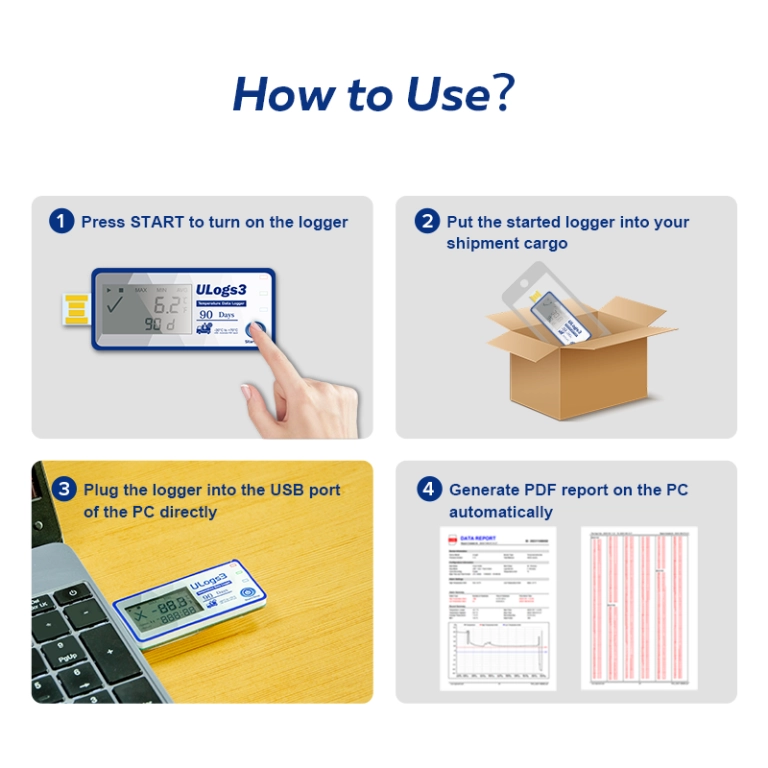 ULogs3 Temperature one time Data Logger  with LCD Sreen View 2