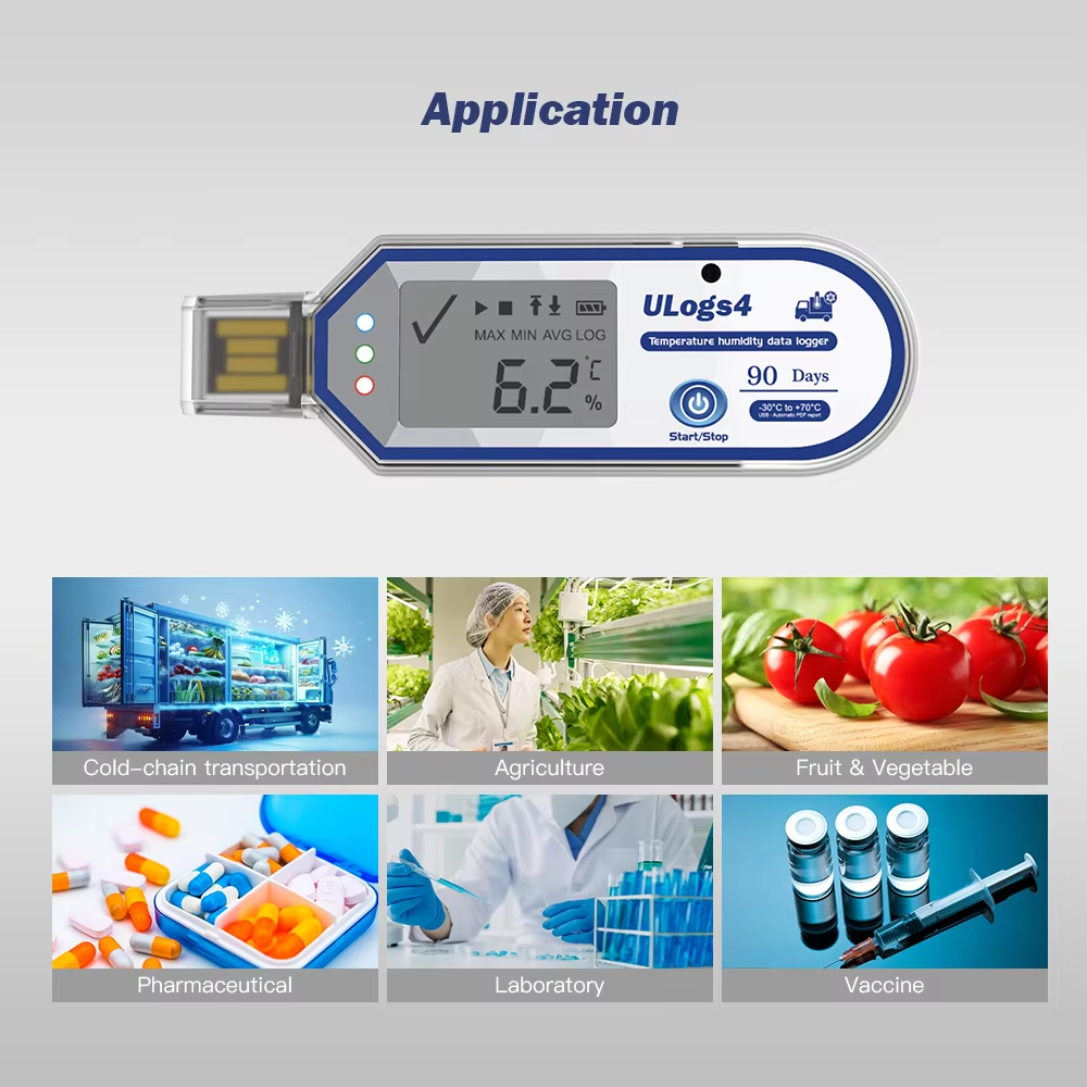 ULogs4 Temp & RH Single Time Data Logger with LCD View 1