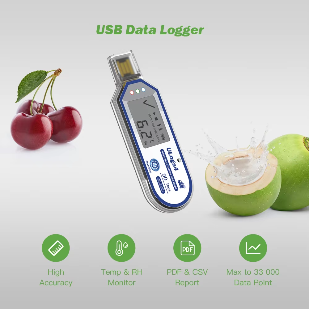 ULogs4 Temp & RH Single Time Data Logger with LCD View 2