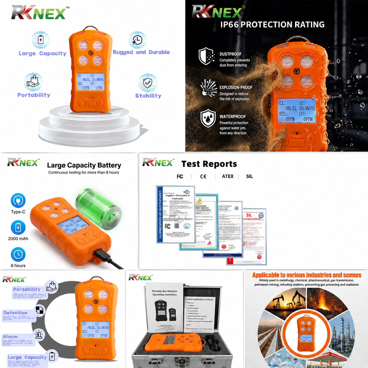 Portable multigas Detector RK-NEX-653 View 2