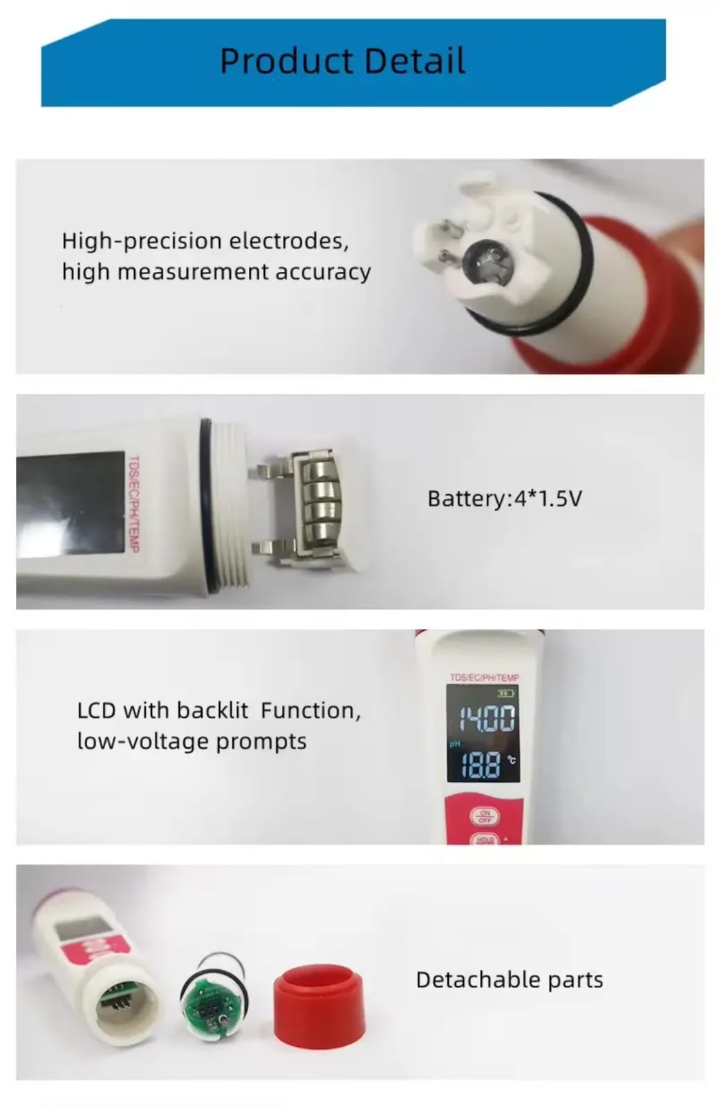 pH / TDS / EC / Temperature Meter View 4