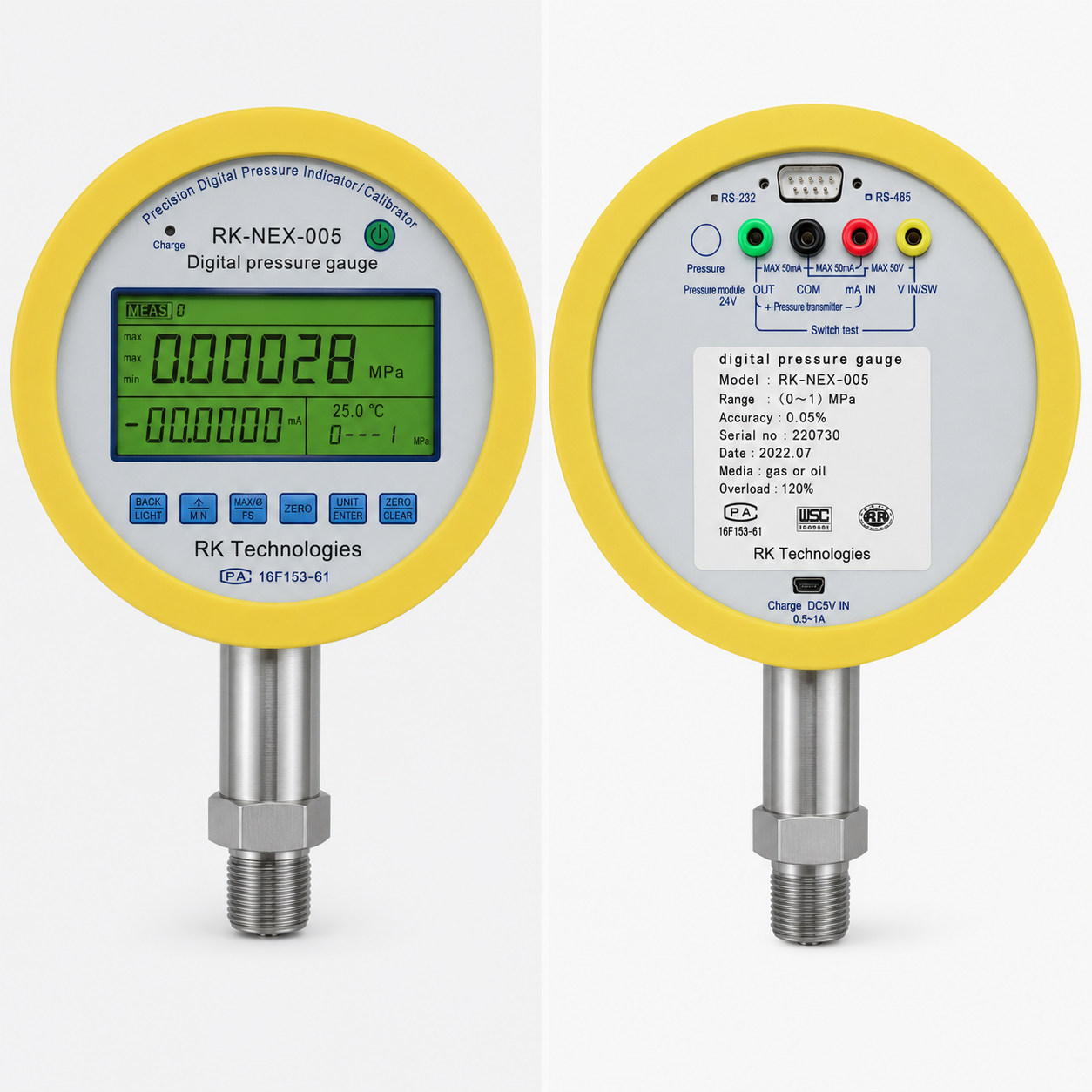 Digital Pressure Gauge 0.05% RK-NEX-005
